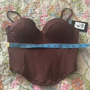 Brand New with tag brown Forever 21 bustier/ corset style top - women’s small